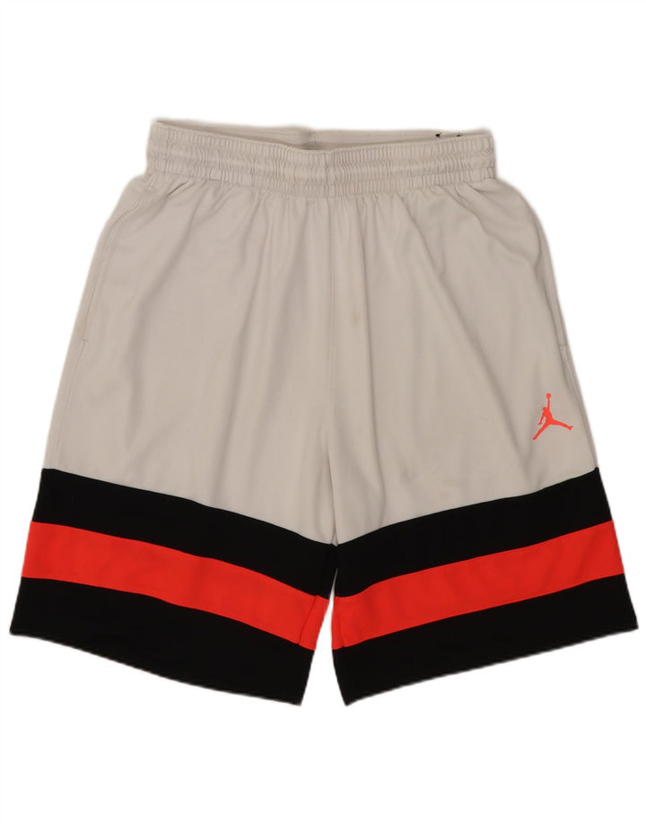 Pantaloni scurți sport Jordan pentru bărbați, alb mediu, poliester color bloc