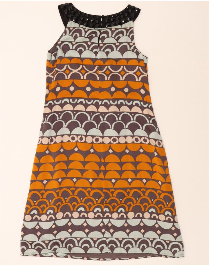 MONSOON Womens A-Line Dress UK 12 Medium Multicoloured Geometric Vintage Monsoon and Second-Hand Monsoon from Messina Hembry 