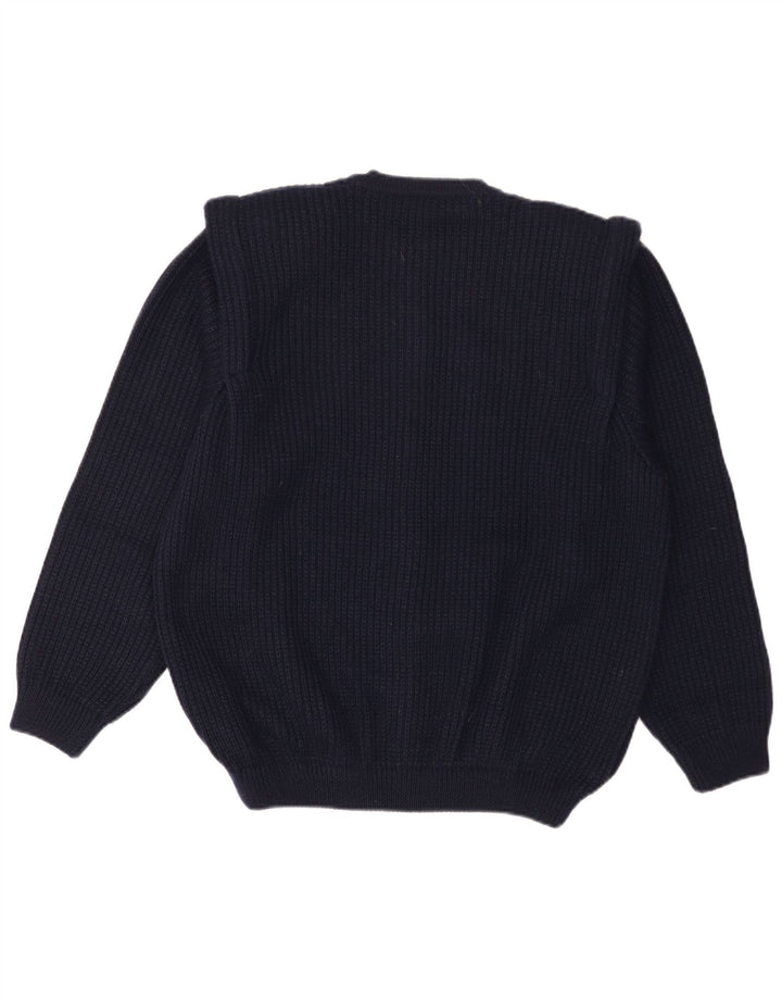Cardigan Vintage pentru bărbați, lână mare, albastru