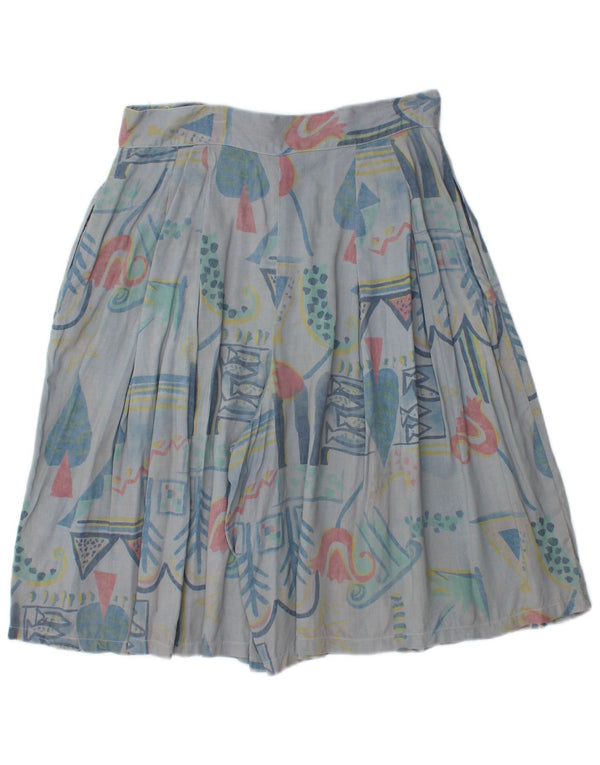 Pantaloni scurti casual pentru femei Ecco, cu talie înaltă, W30 Medium Blue Geometric