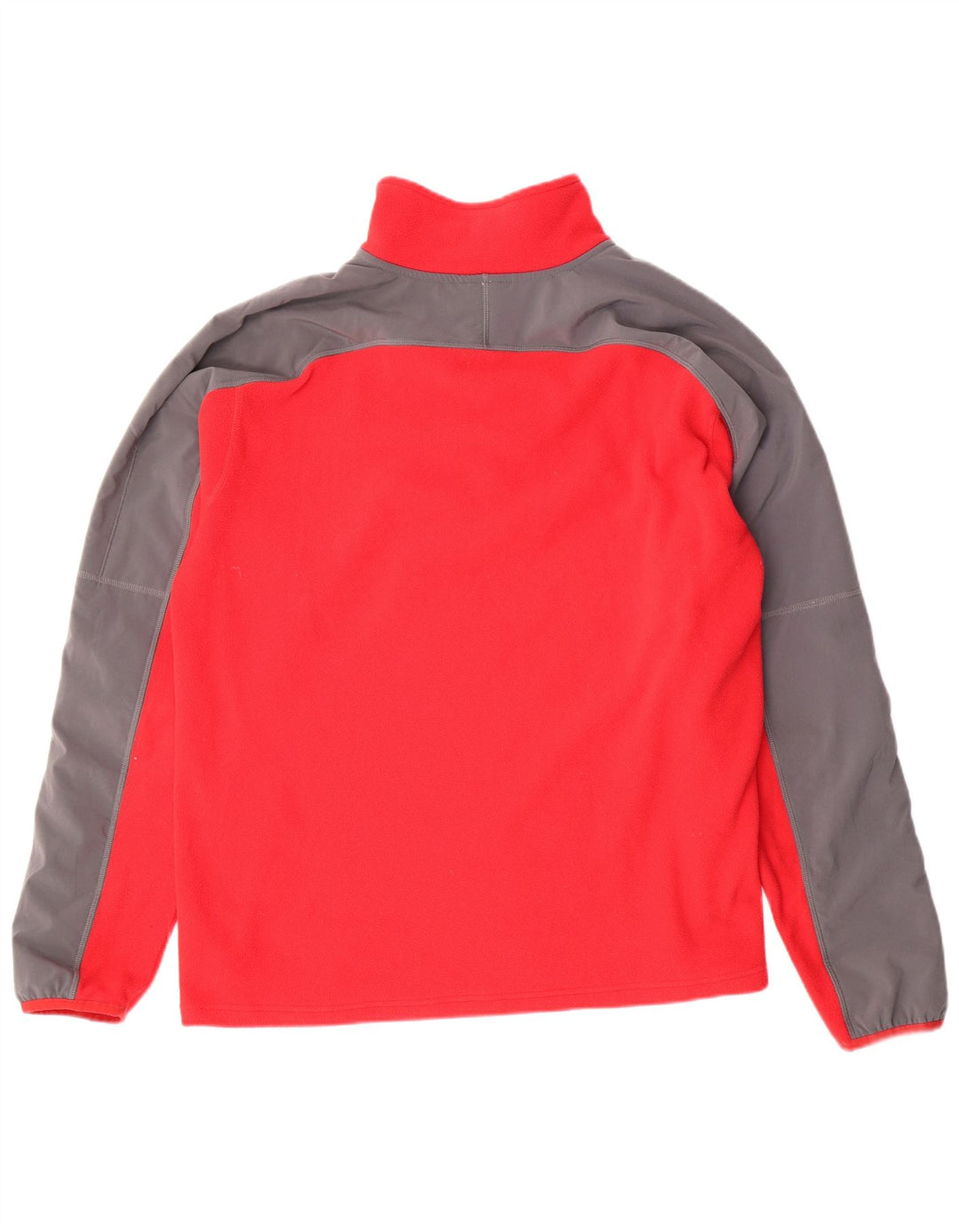 THE NORTH FACE Mens Zip Neck Fleece Jumper Large Red Colourblock Polyester