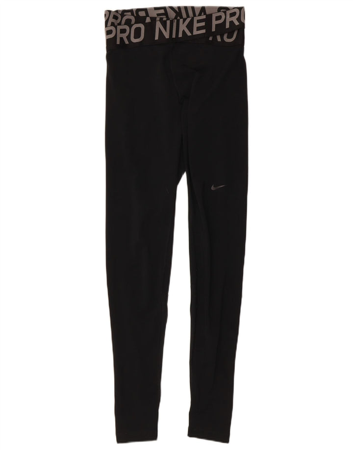 Leggings cu grafice Nike Dri Fit pentru femei UK 8 Mic, negru, poliester color bloc