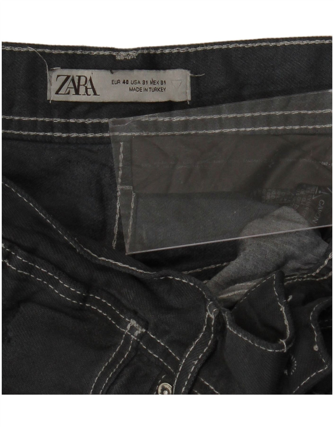Pantaloni scurți din denim învechit pentru bărbați ZARA EU 40 Medium W31 Bumbac gri