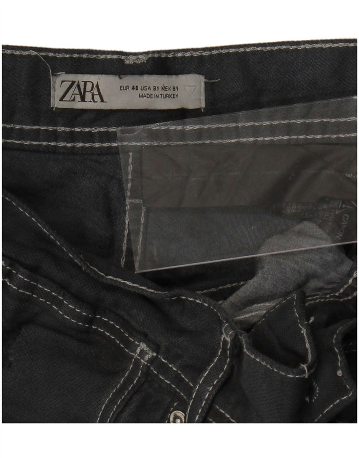 Pantaloni scurți din denim învechit pentru bărbați ZARA EU 40 Medium W31 Bumbac gri