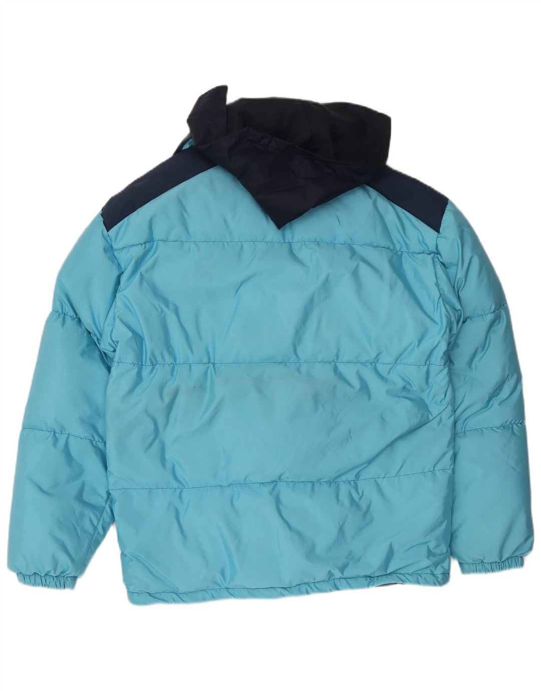 Jachetă căptușită cu glugă vintage pentru bărbați IT 48 Medium Blue Colorblock Poliamidă