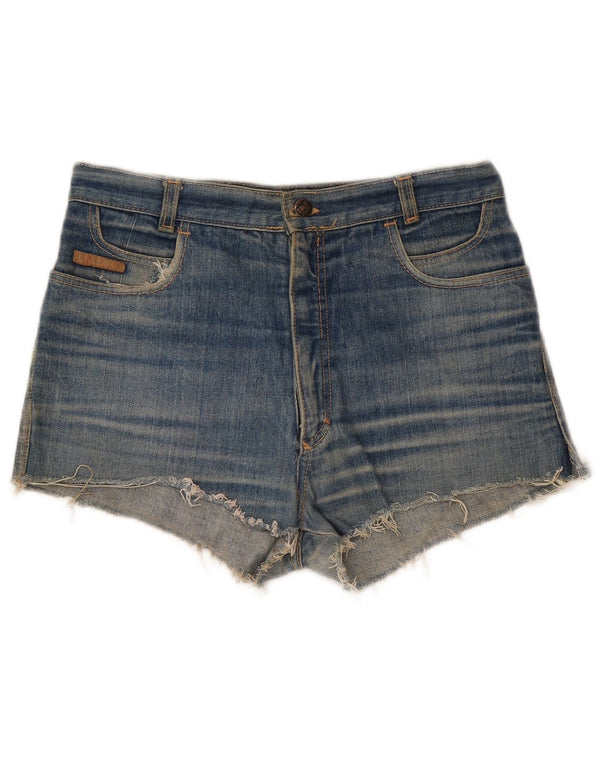 Pantaloni scurți din denim vintage pentru femei Distressed W30 Medium Blue