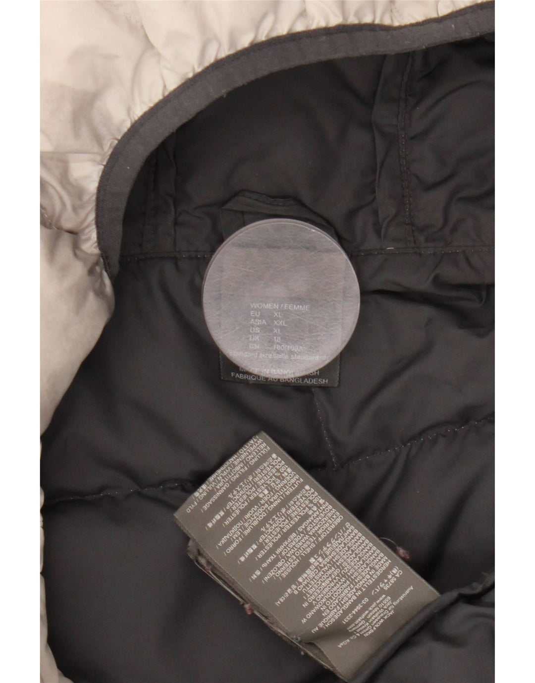 Jack Wolfskin Jachetă căptușită cu glugă pentru femei UK 18 XL Gri Tie Dye Poliester