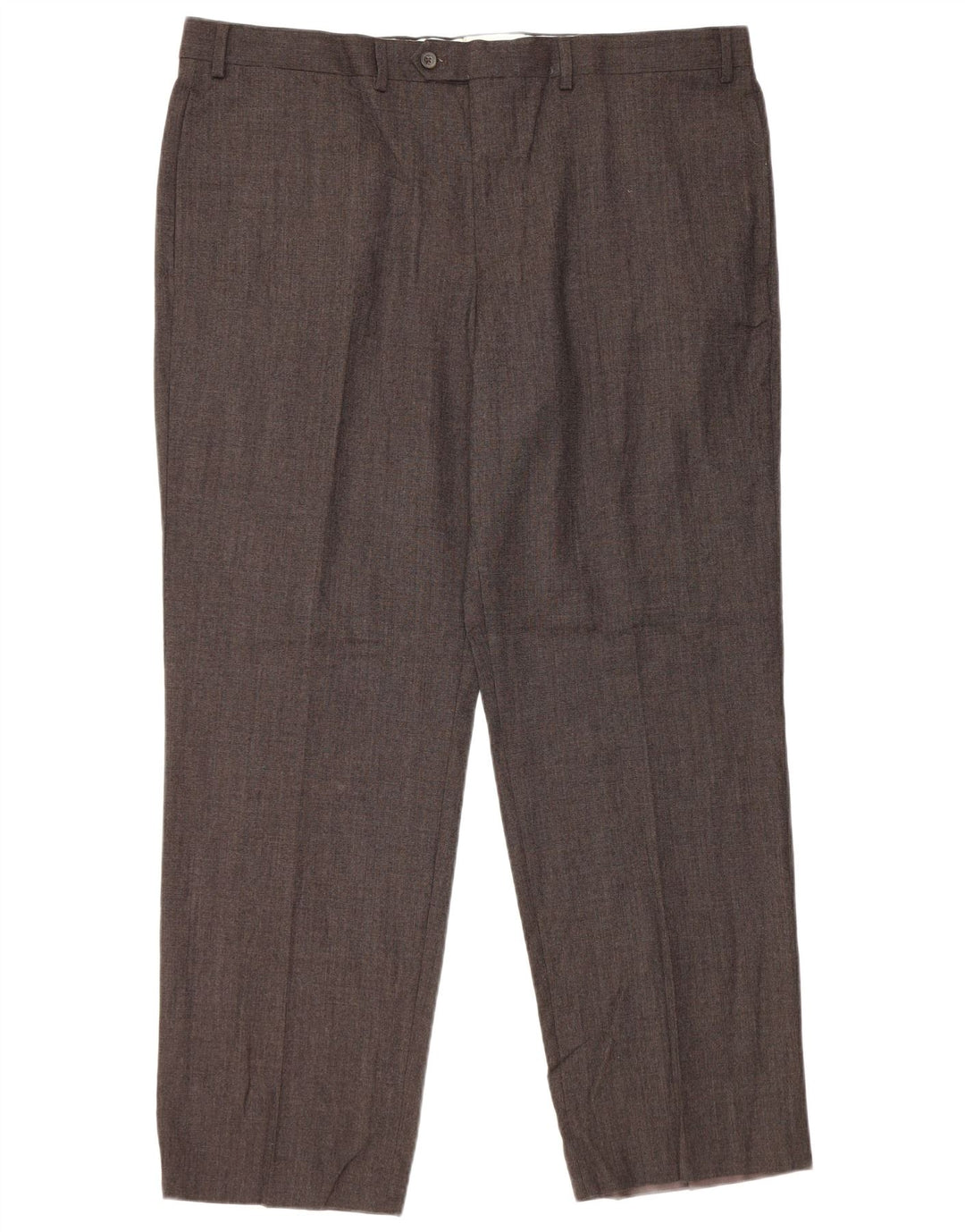 Pantaloni casual pentru bărbați Marks & Spencer, cu tăiere obișnuită, L42 L31 Lână neagră