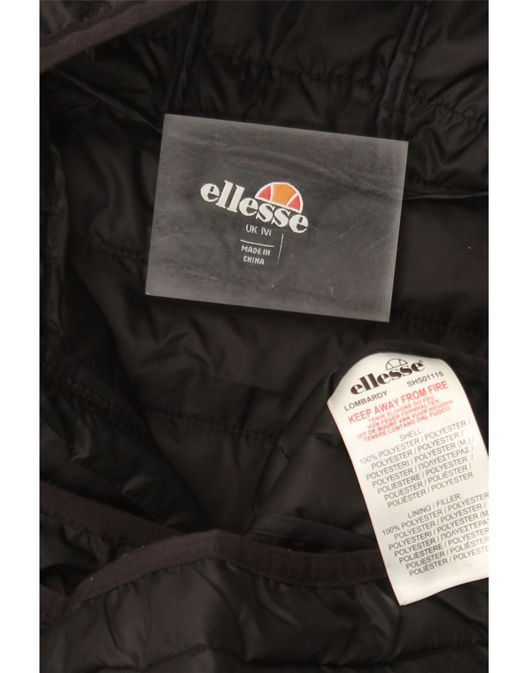 Jachetă căptușită cu glugă pentru bărbați Ellesse UK 38 Poliester mediu negru