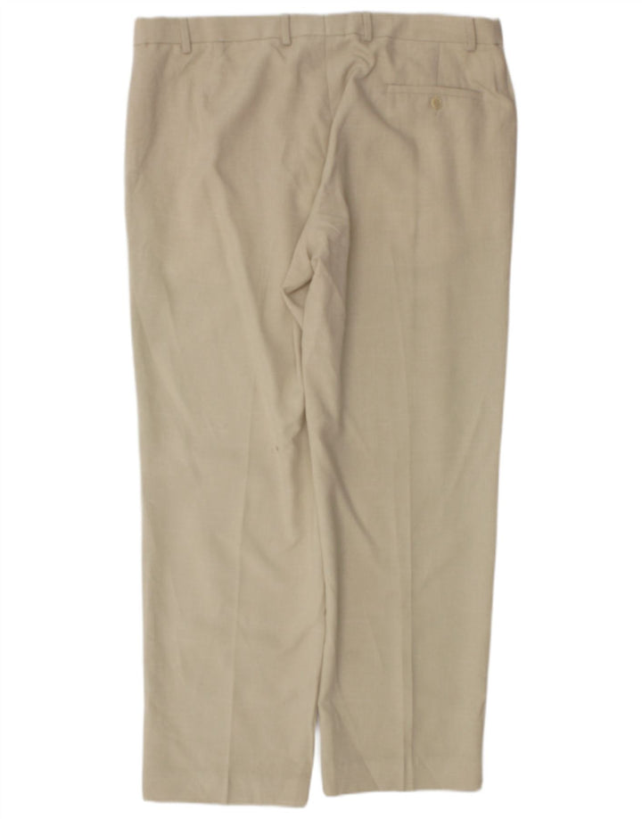 Marks & Spencer Pantaloni de costum pentru bărbați, drepti, cu croiala normală, L38 L31, bej check