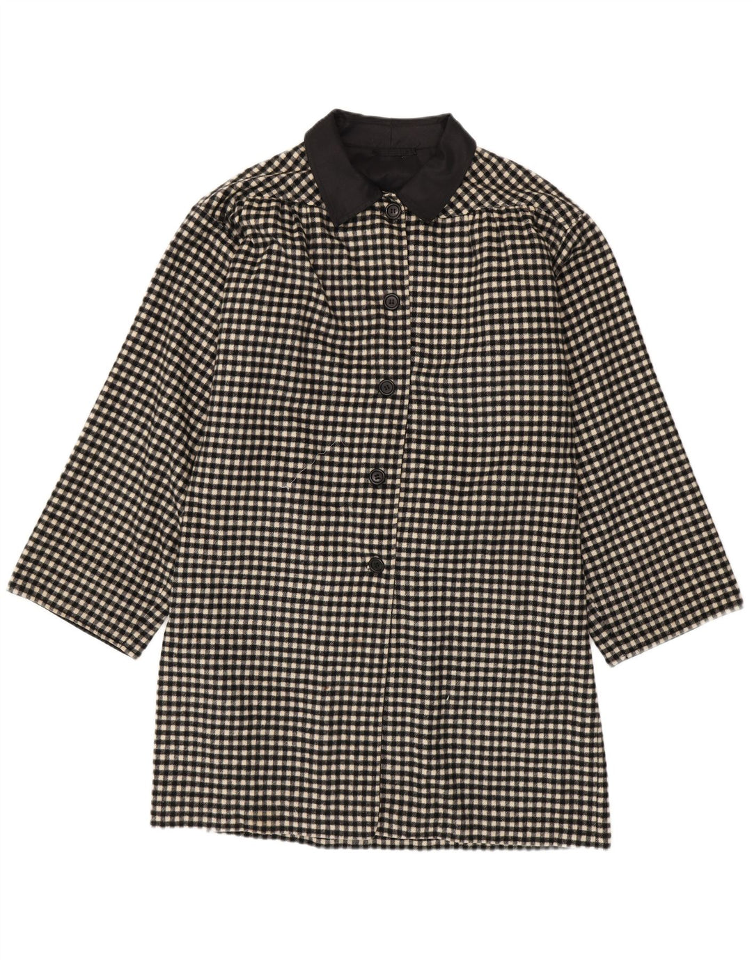 Pardesiu vintage pentru femei UK 18 XL negru vichy