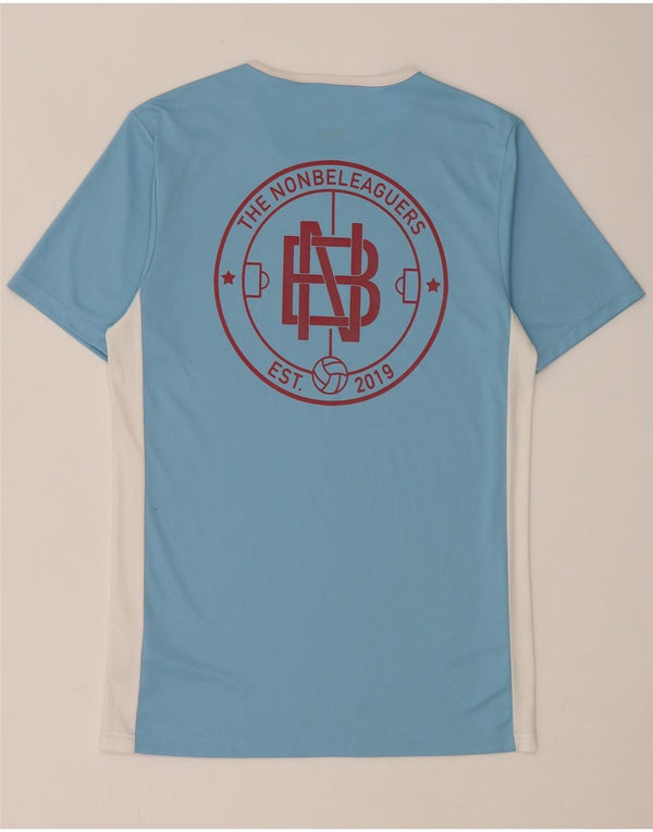 Tricou cu grafic Climalite Adidas pentru bărbați Top mic, albastru, poliester color bloc