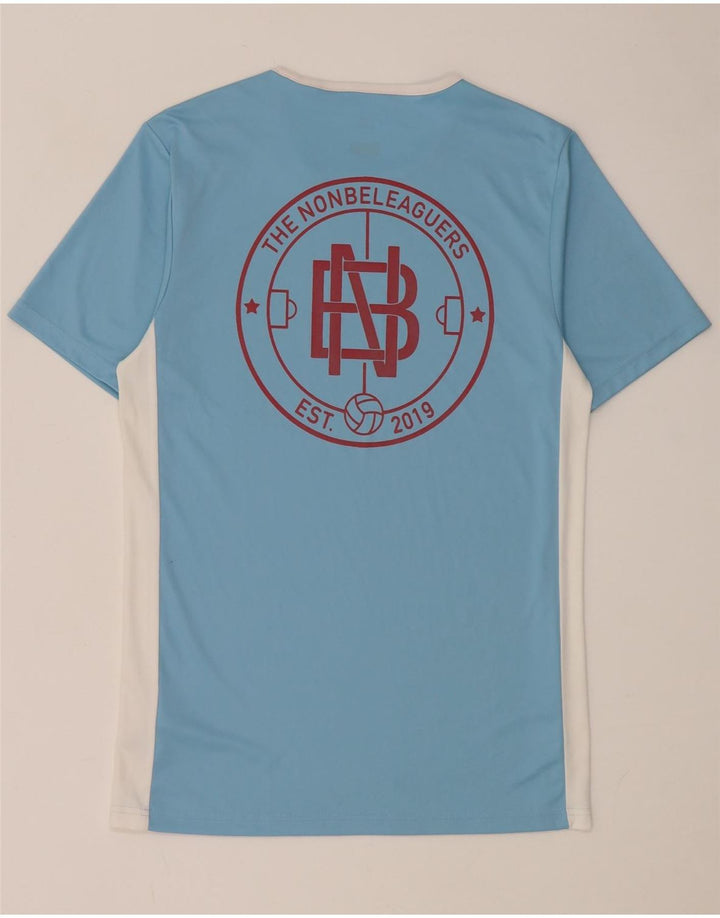 Tricou cu grafic Climalite Adidas pentru bărbați Top mic, albastru, poliester color bloc