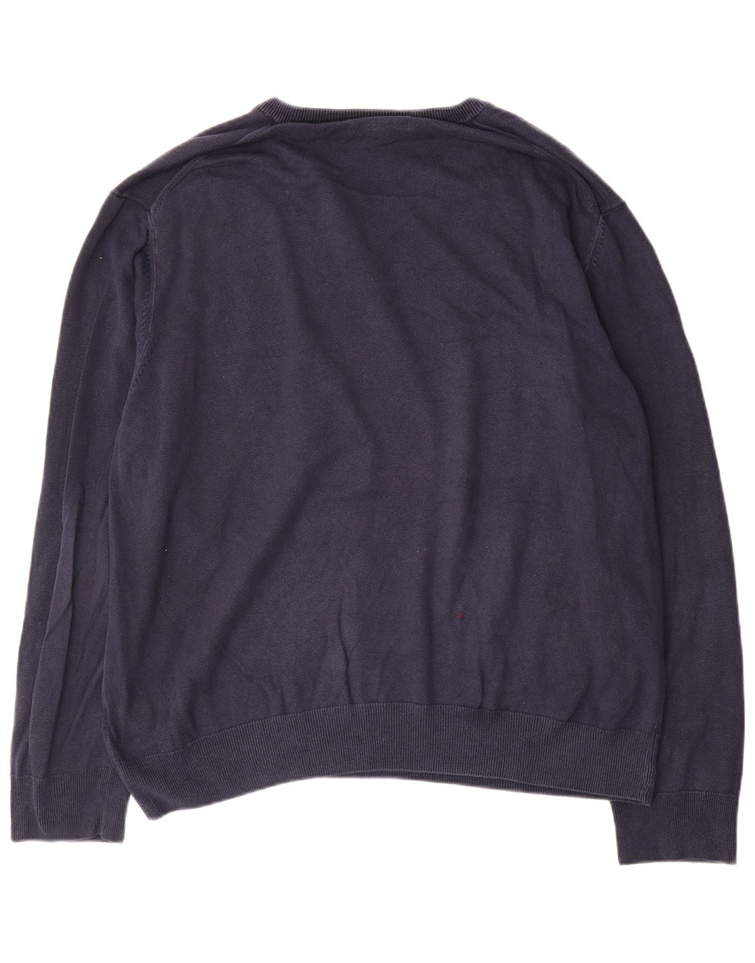 Pulover cu decolteu în V pentru bărbați Marks & Spencer, bumbac bleumarin 2XL