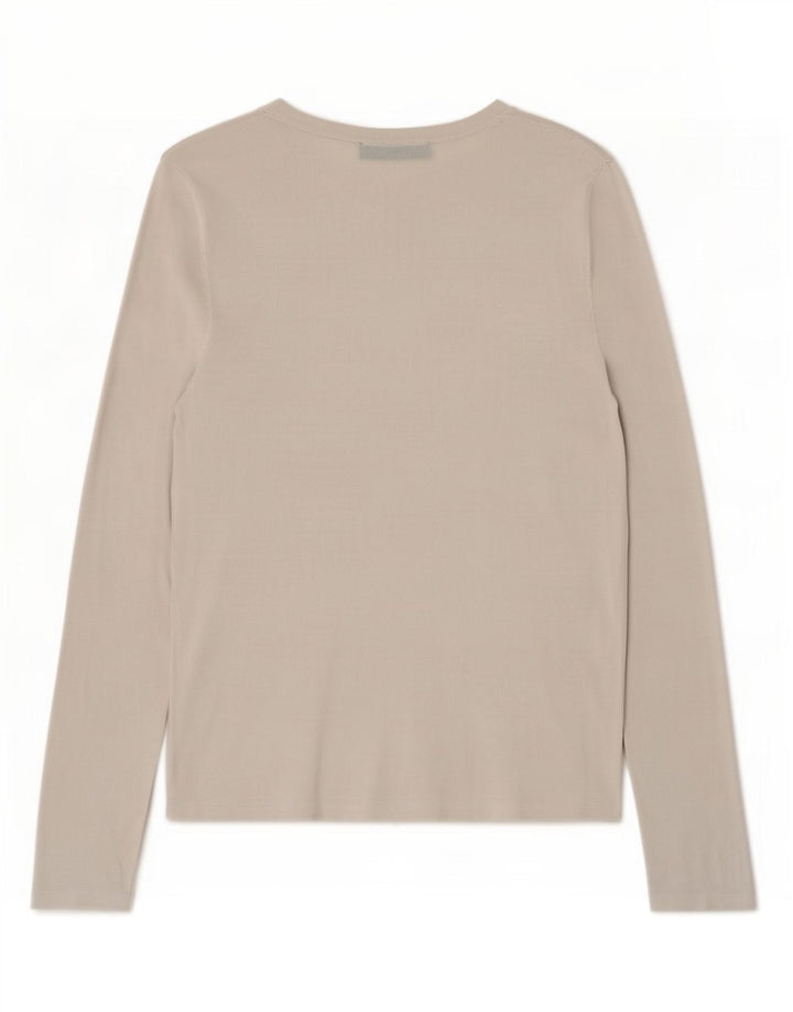 Top femeie Zara cu mânecă lungă UK 12 Medium Gri Viscose