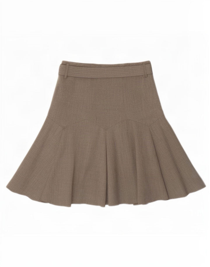Fusta evazată pentru femei Marks & Spencer UK 12 Medium W30 Poliester bej