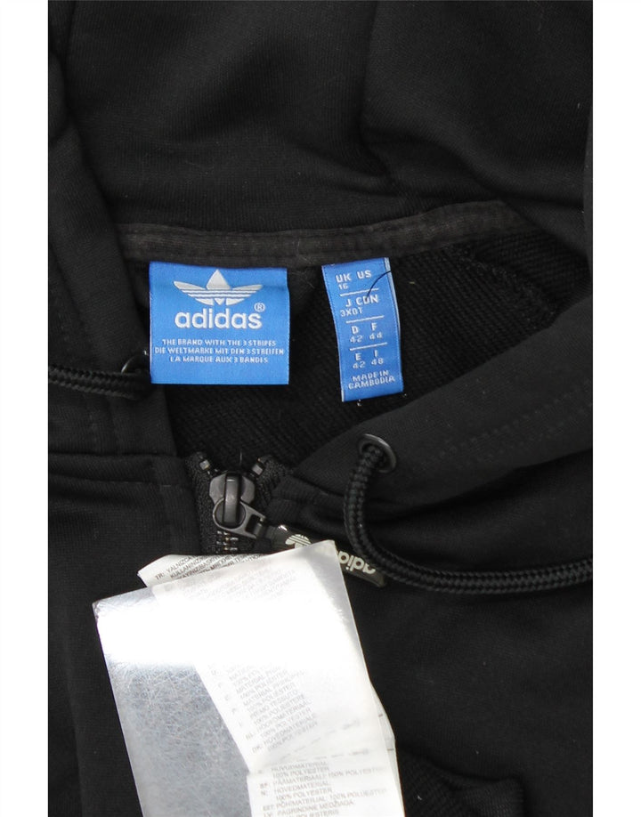 Jachetă de top pentru trening Adidas pentru femei UK 16, mare, negru, poliester
