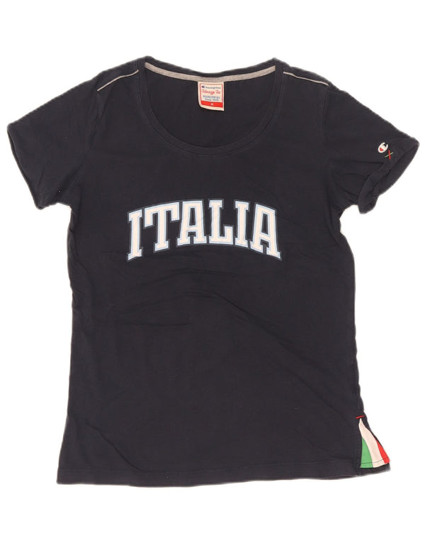 Tricou grafic Champion pentru femei Italia Top UK 12 Medium Bleumarin