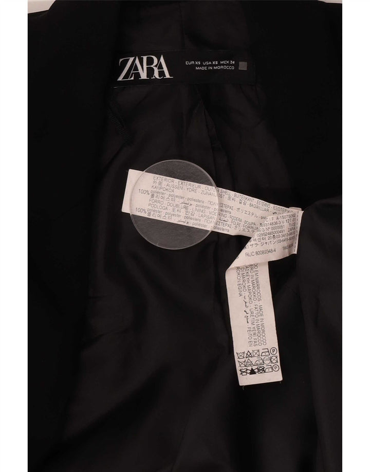 Jachetă pentru femei Zara, supradimensionată, cu mâneci 3/4, blazer deschis, UK 6 XS, poliester negru