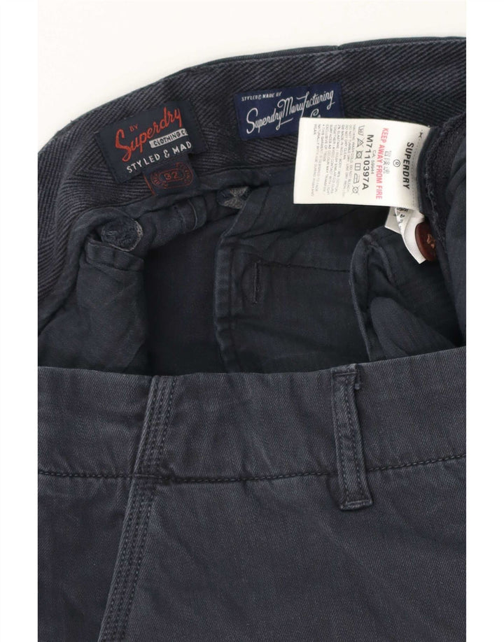 Pantaloni scurți chino pentru bărbați Superdry W32, bumbac, albastru bleumarin mediu