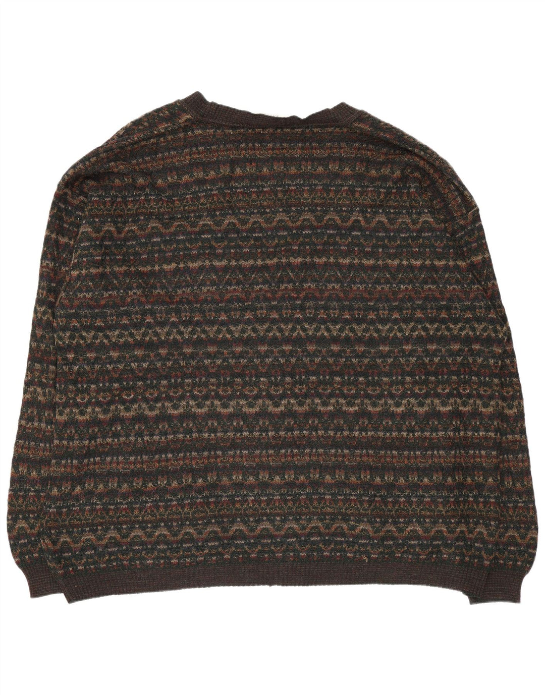 Pulover cardigan pentru bărbați Rodes 2XL maro lână geometrică