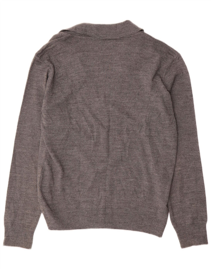 Pulover cardigan pentru bărbați El Charro XL Lână gri