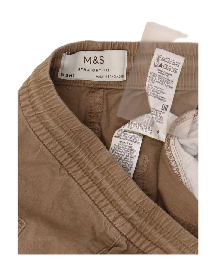 Marks & Spencer Pantaloni chino drepți pentru bărbați, bumbac mic, maro
