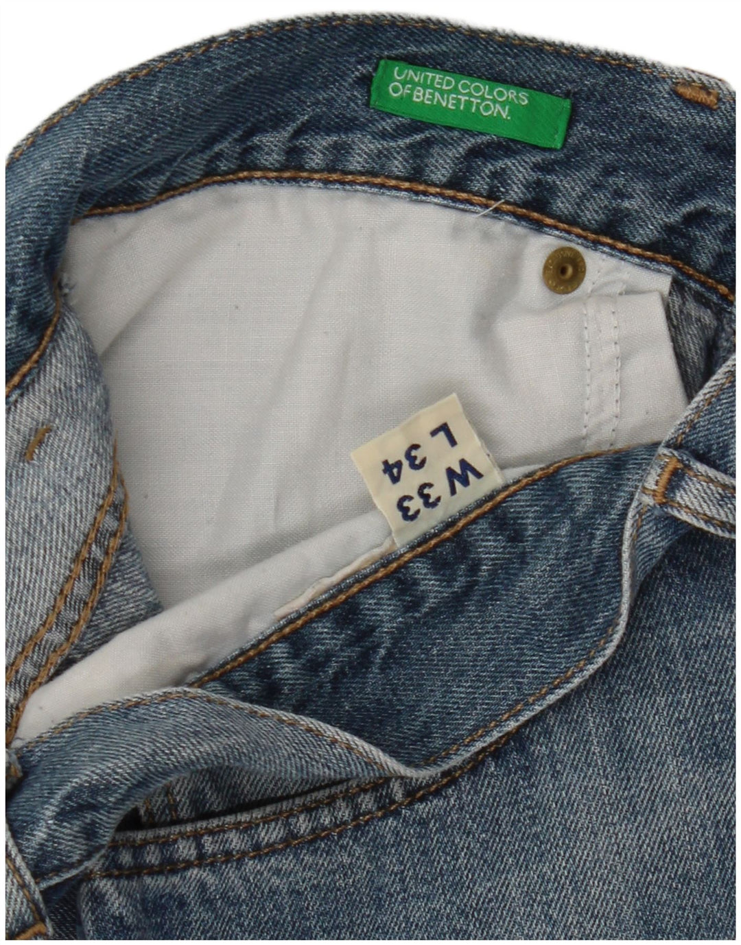 Pantaloni scurți din denim pentru bărbați Benetton W33 Medium Blue