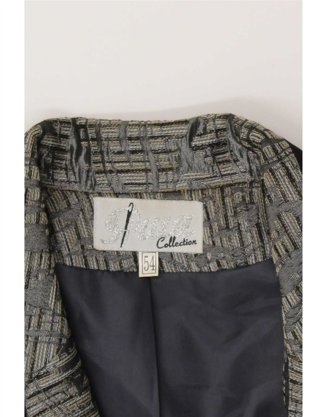 Jachetă vintage pentru femei cu 1 nasture IT 54 3XL Gri Paisley