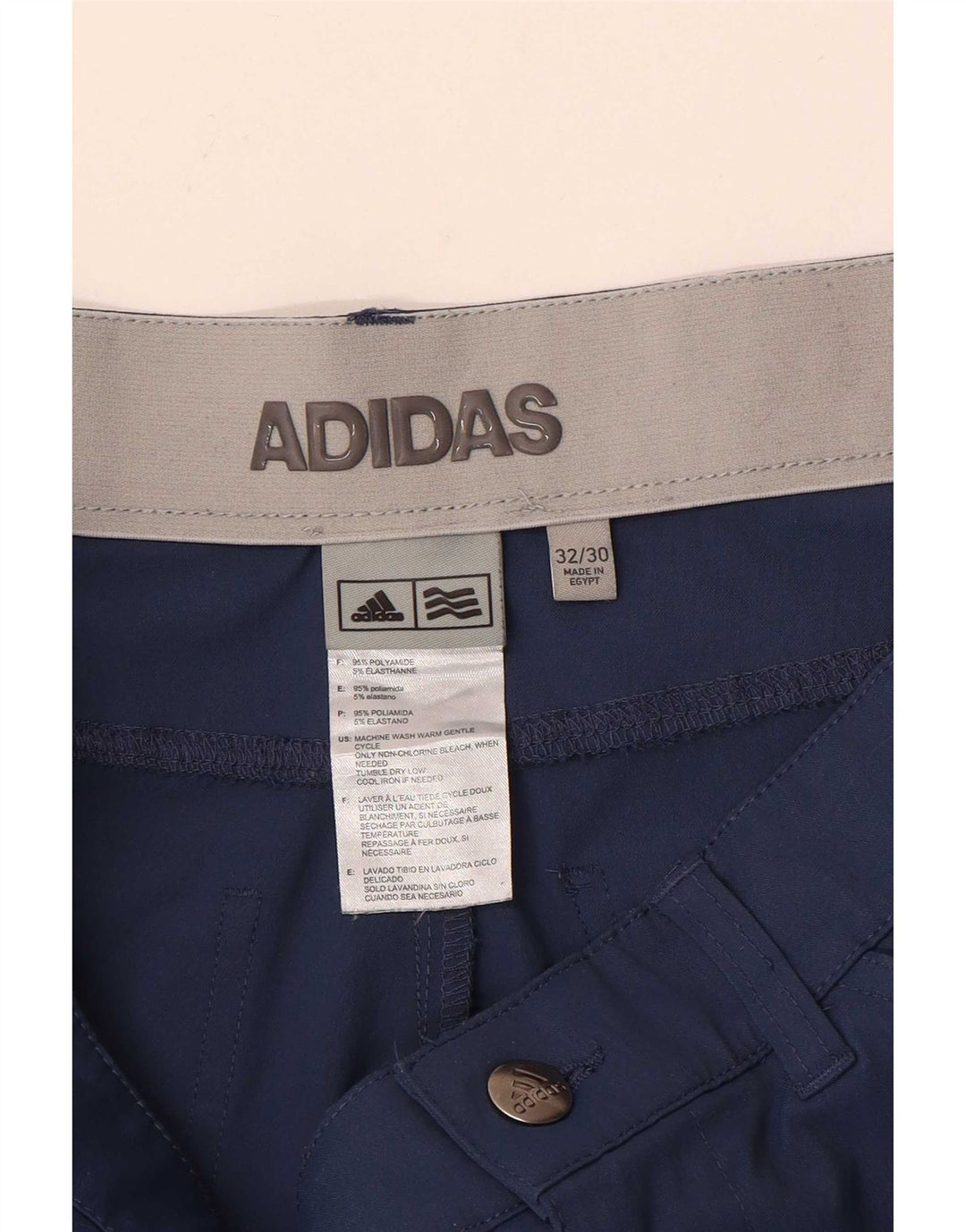 Pantaloni casual subțiri pentru bărbați Adidas W32 L30 poliamidă albastră
