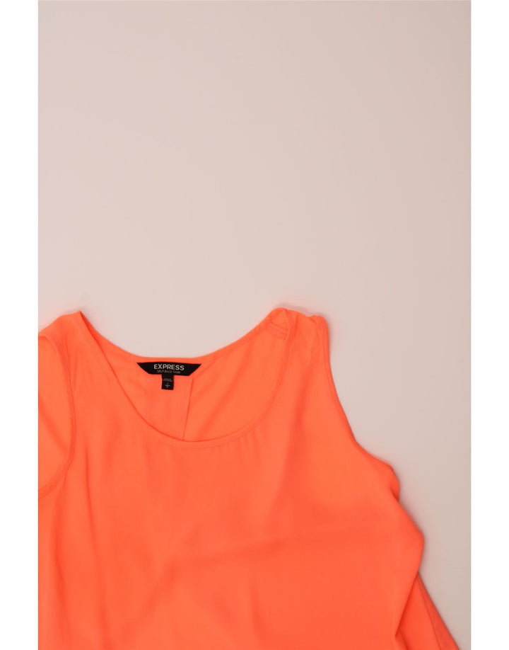 EXPRESS Womens Sleeveless Blouse Top UK 10 Small Orange Polyester Vintage Express and Second-Hand Express from Messina Hembry 