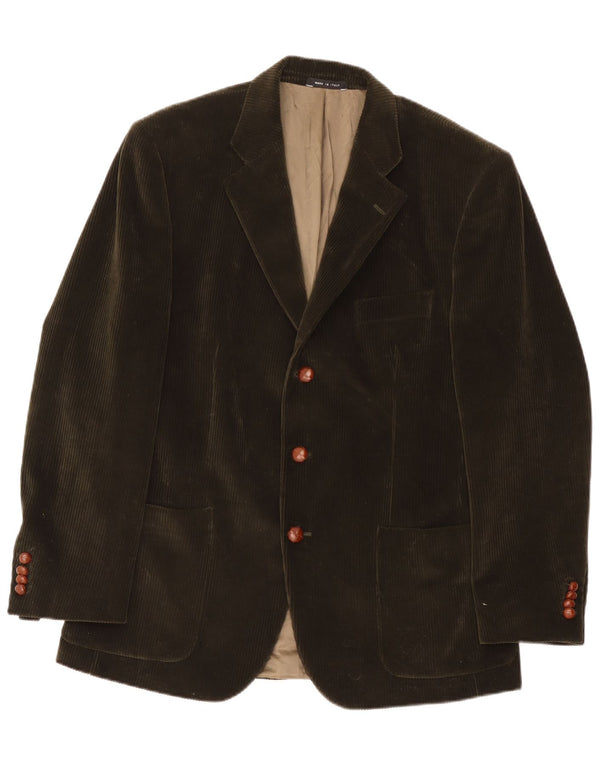 Jachetă vintage pentru bărbați din velur cu 3 nasturi IT 54 2XL Kaki Viscoză