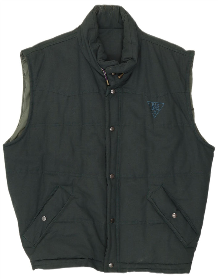 Gilet căptușit pentru bărbați vintage UK 38 Poliester verde mediu