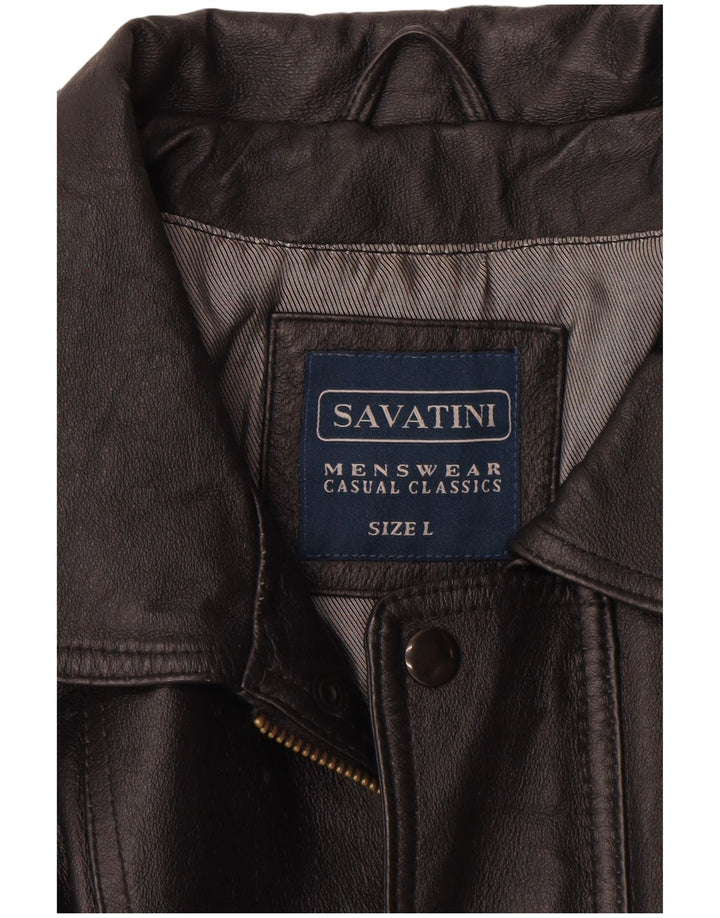 Jachetă de piele vintage pentru bărbați UK 40, mare, neagră