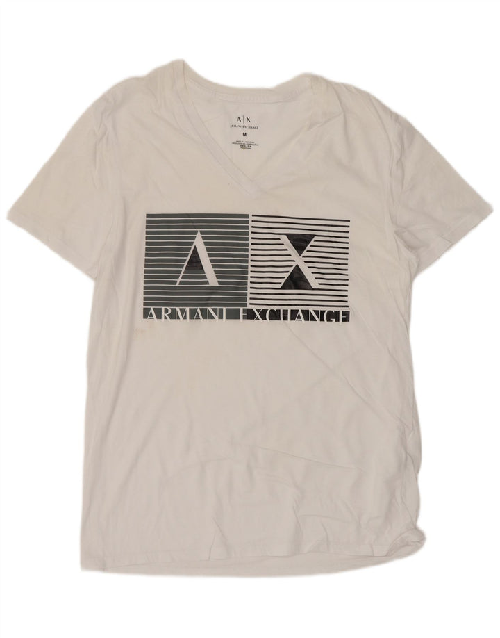 Tricou cu grafică pentru bărbați Armani Exchange Top Medium Alb Bumbac