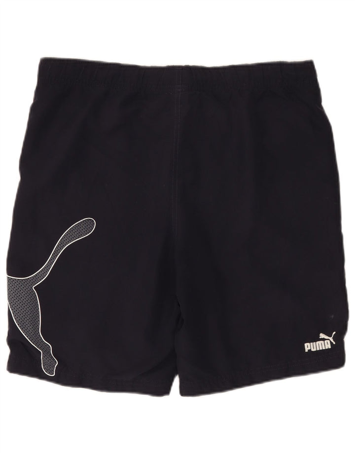 Pantaloni scurți sport grafic PUMA pentru bărbați, mici, albastru, bumbac