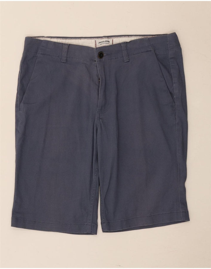Jack & Jones Mens Chino Shorts Medium W32 Navy Blue Cotton