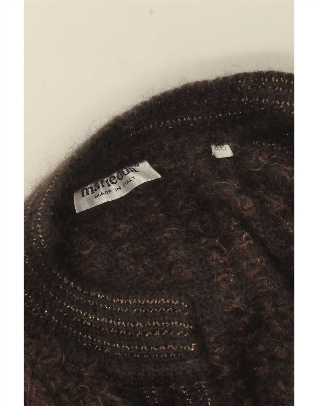Pulover cardigan Mariedda pentru femei IT 46 mare maro cu dungi