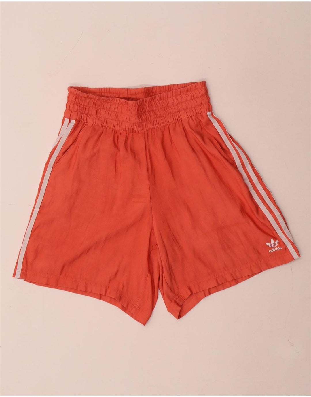 Pantaloni scurti sport pentru femei Adidas UK 10 Poliester portocaliu mic
