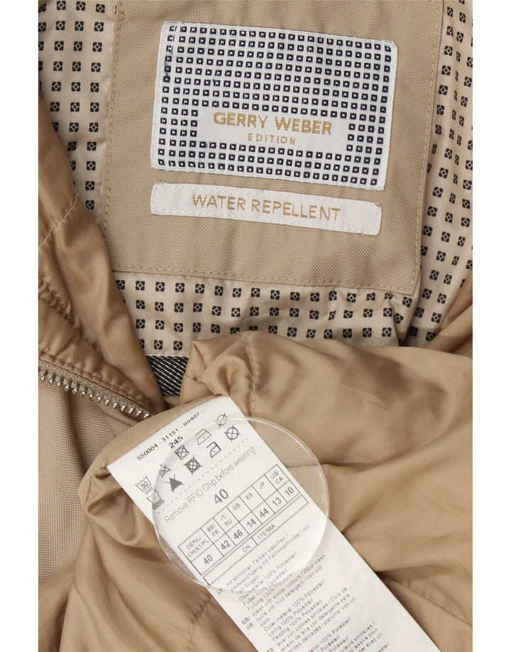 Gerry Weber haină de ploaie cu glugă pentru femei UK 14 mare, bej, poliester
