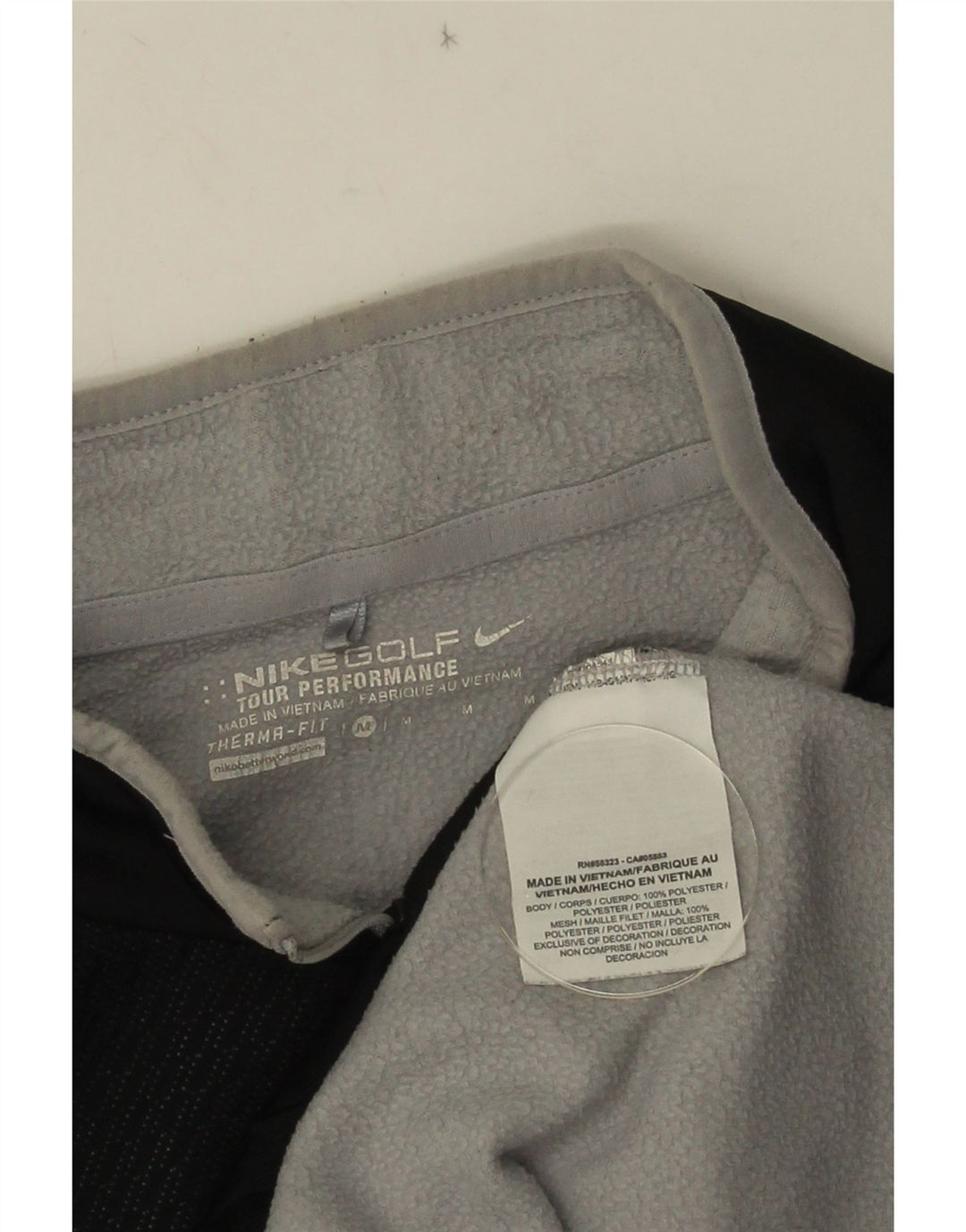Hanorac pentru bărbați NIKE Therma-Fit, cu fermoar, cu gât, poliester mediu negru