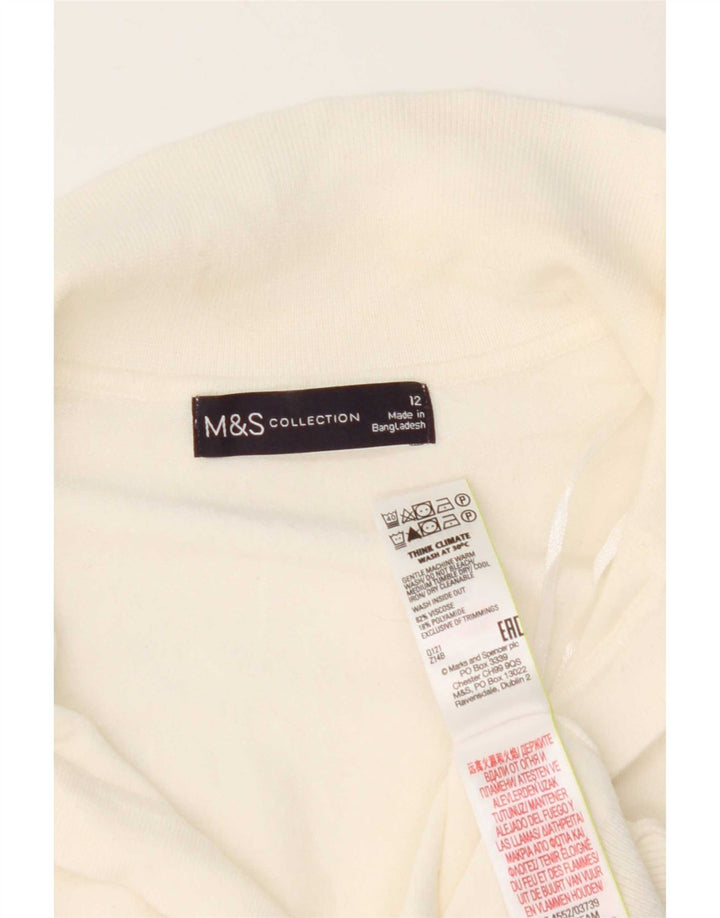 Tricou polo pentru femei Marks & Spencer UK 12 Medium White Viscose