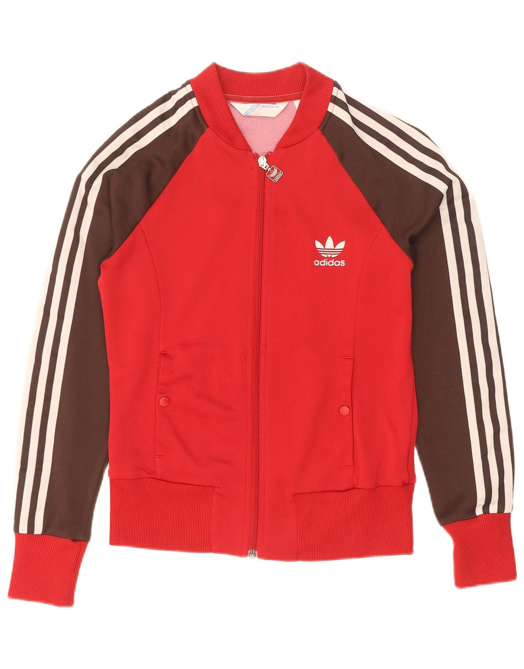 Jachetă de top pentru trening Adidas pentru femei IT 38 XS Poliamidă color bloc roșu