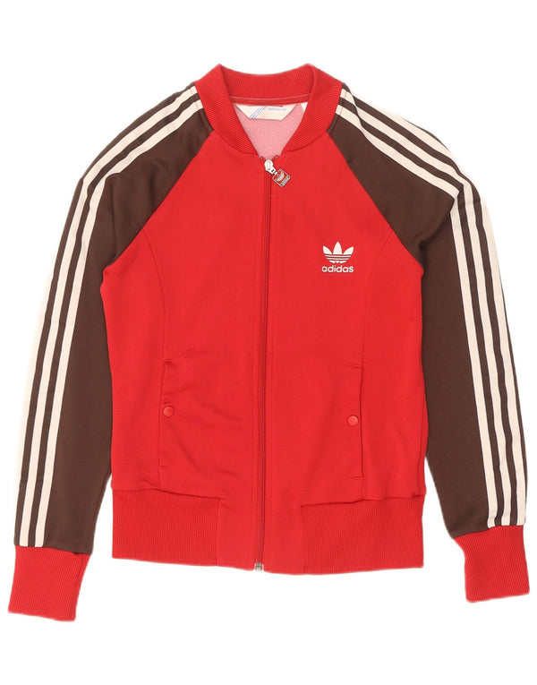 Jachetă de top pentru trening Adidas pentru femei IT 38 XS Poliamidă color bloc roșu