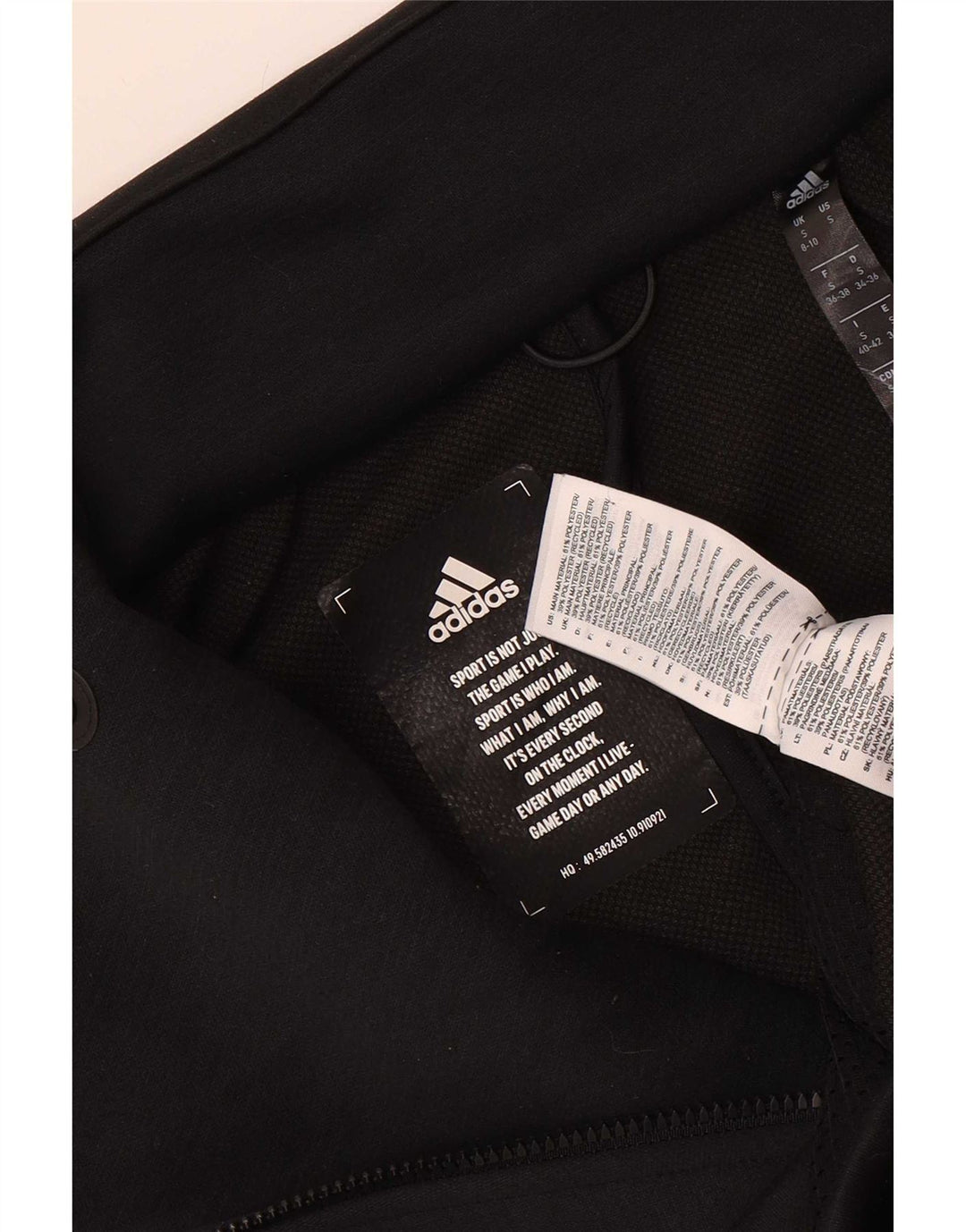 Jachetă de top pentru trening Adidas Crop pentru femei UK 8/10 Poliester negru mic
