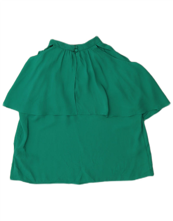 Coastă pentru femei de top cu umeri UK 16 mare poliester verde