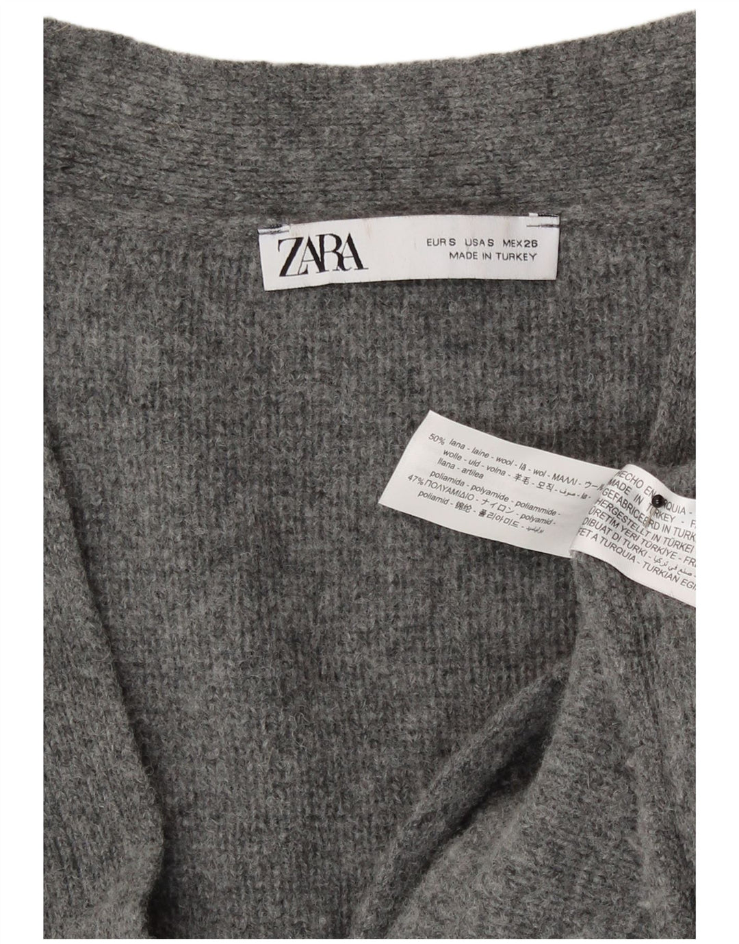 Pulover cardigan supradimensionat pentru femei Zara UK 10 Lână gri mică