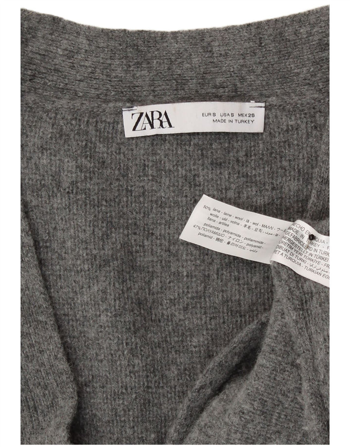 Pulover cardigan supradimensionat pentru femei Zara UK 10 Lână gri mică