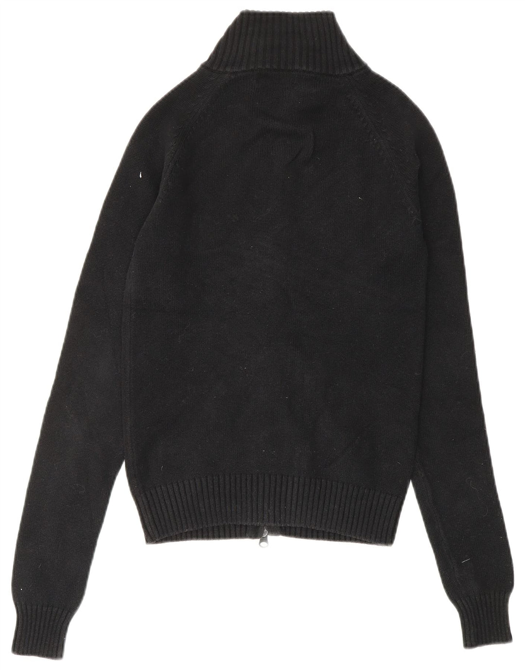 ZARA Womens Cardigan Sweater UK 8 Small Black Cotton