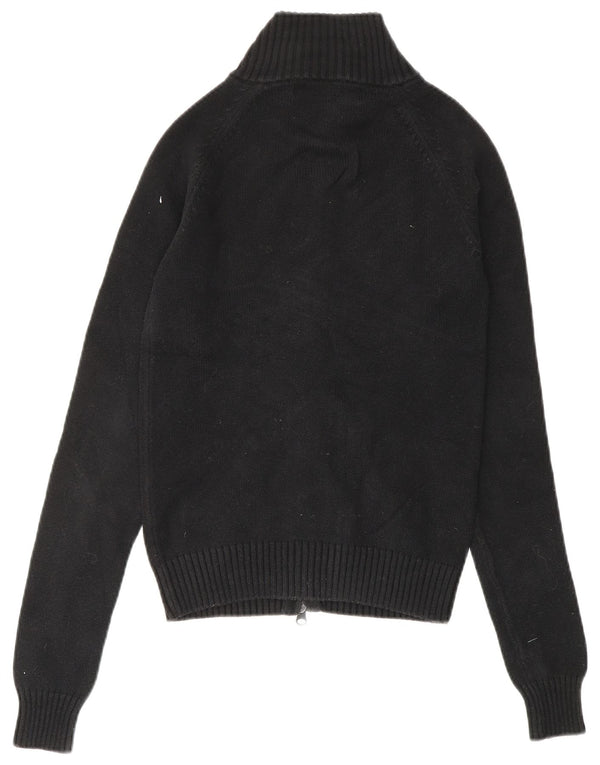 ZARA Womens Cardigan Sweater UK 8 Small Black Cotton